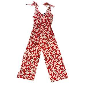 NWT Esmara Red Women's Jumpsuit Size S Wide Leg Fun Dressy Coastal